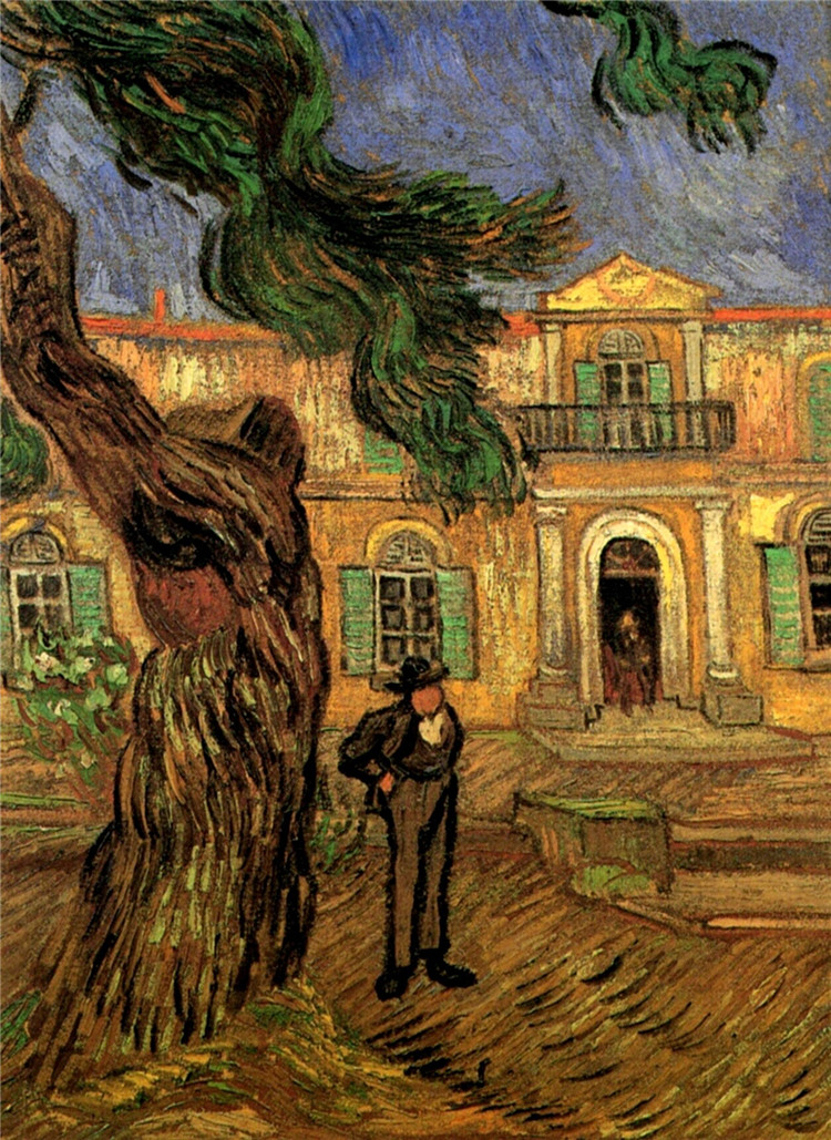 Pine Trees With Figure In The Garden Of Saint-Paul Hospital